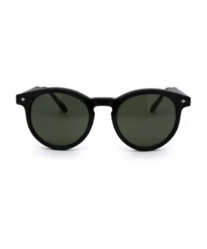 Mod Round Thick Plastic Keyhole Horn Rim Sunglasses - Black Green - CM18ZDWML9G $8.05 Round