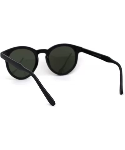 Mod Round Thick Plastic Keyhole Horn Rim Sunglasses - Black Green - CM18ZDWML9G $8.05 Round