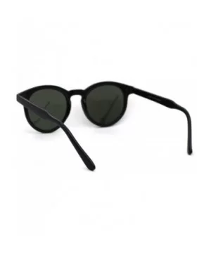 Mod Round Thick Plastic Keyhole Horn Rim Sunglasses - Black Green - CM18ZDWML9G $8.05 Round