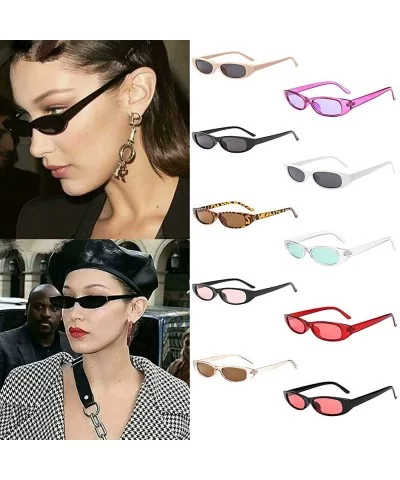 Fashion Small Cat Eye Sunglasses For Women Plastic Frame Mirrored Lens - F - CI18DWHE7KD $4.05 Cat Eye