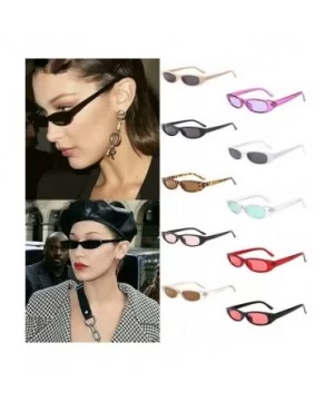 Fashion Small Cat Eye Sunglasses For Women Plastic Frame Mirrored Lens - F - CI18DWHE7KD $4.05 Cat Eye