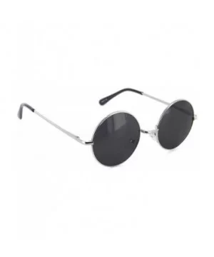 Women Men Round Glasses Metal Frame UV Protected Retro Vintage Fashion - Silver/Dark - CS12O3B3FD1 $5.32 Aviator