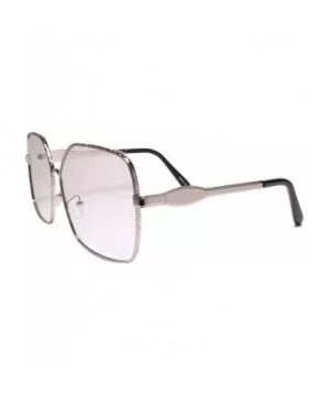 Oversized Exaggerated XXL Square Designer Chic Clear Lens Glasses - Silver - CO18Z0CZW4C $10.58 Oversized