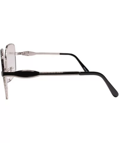 Oversized Exaggerated XXL Square Designer Chic Clear Lens Glasses - Silver - CO18Z0CZW4C $10.58 Oversized