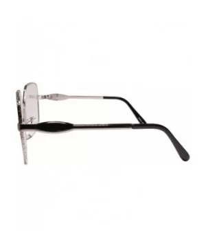 Oversized Exaggerated XXL Square Designer Chic Clear Lens Glasses - Silver - CO18Z0CZW4C $10.58 Oversized