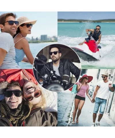 Polarized Sunglasses For Men Women Retro TR90 Frame Square Shades Vintage Classic Sun Glasses - CV189YUKMSX $10.91 Oversized