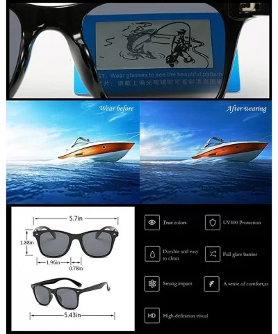 Polarized Sunglasses For Men Women Retro TR90 Frame Square Shades Vintage Classic Sun Glasses - CV189YUKMSX $10.91 Oversized