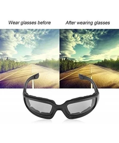 Motorcycle Riding Glasses Wind Resistant Padded Comfortable Jetski Windproof Ultraviolet Proof - Clear - CI18Z0IIXAO $4.90 Sq...