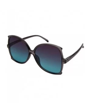 Modern Butterfly Women Sunglasses Oversized Flat Lens 34134 - Grey Frame/Grey-blue Lens - C218E673W5Q $6.56 Butterfly