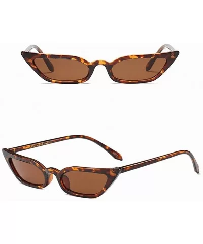 Women Vintage Cat Eye Sunglasses Retro Small Frame UV400 Eyewear Fashion Ladies - Brown - C218DK6TSTS $4.04 Round