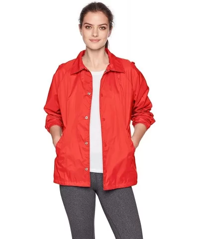 Nylon Coach's Jacket/Lined - Red - C1114ZF35HX $13.43 Sport