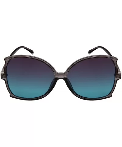 Modern Butterfly Women Sunglasses Oversized Flat Lens 34134 - Grey Frame/Grey-blue Lens - C218E673W5Q $6.56 Butterfly