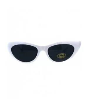 Womens Futuristic Retro Narrow Goth Cat Eye Plastic Sunglasses - White - CK18DSS77KM $5.45 Cat Eye