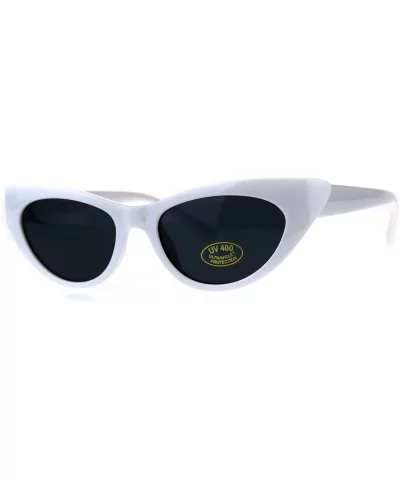 Womens Futuristic Retro Narrow Goth Cat Eye Plastic Sunglasses - White - CK18DSS77KM $5.45 Cat Eye