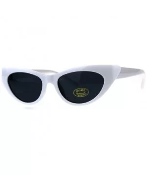 Womens Futuristic Retro Narrow Goth Cat Eye Plastic Sunglasses - White - CK18DSS77KM $5.45 Cat Eye