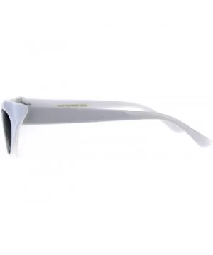 Womens Futuristic Retro Narrow Goth Cat Eye Plastic Sunglasses - White - CK18DSS77KM $5.45 Cat Eye