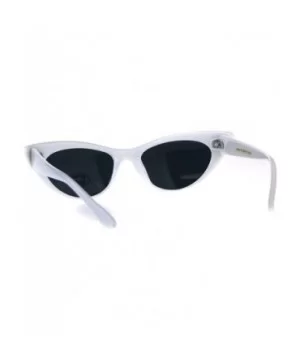 Womens Futuristic Retro Narrow Goth Cat Eye Plastic Sunglasses - White - CK18DSS77KM $5.45 Cat Eye