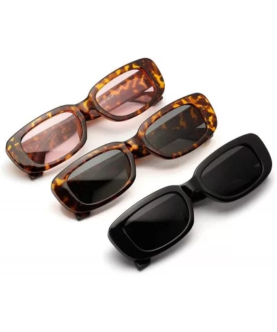 Men Fashion Leopard Glasses Vintage Square Small Frame Lady Party Sunglasses UV400 - Black - C318R6E0GX9 $7.83 Square