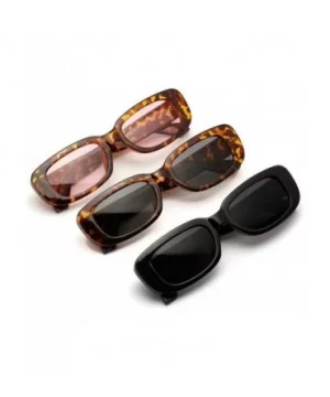 Men Fashion Leopard Glasses Vintage Square Small Frame Lady Party Sunglasses UV400 - Black - C318R6E0GX9 $7.83 Square