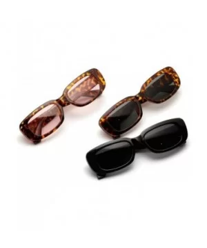 Men Fashion Leopard Glasses Vintage Square Small Frame Lady Party Sunglasses UV400 - Black - C318R6E0GX9 $7.83 Square