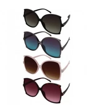 Modern Butterfly Women Sunglasses Oversized Flat Lens 34134 - Grey Frame/Grey-blue Lens - C218E673W5Q $6.56 Butterfly