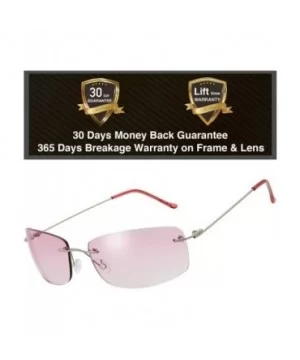 Minimalist Small Rectangular Sunglasses Clear Eyewear Spring Hinge - Gift Box Package - CP18AYSTERY $8.39 Semi-rimless