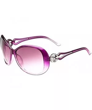 Vintage Sunglasses UV400 New Fashion Unisex Stylish Glasses Shades Eyewear - Purple - CD196Z02OSL $6.10 Oval