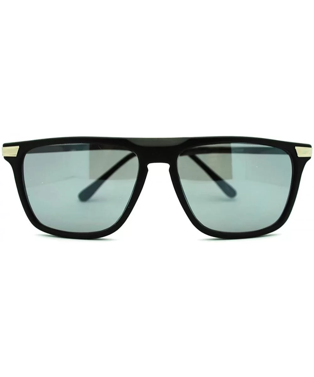 Flat Top Thin Square Frame Sunglasses Unisex Casual Fashion - Matte Black - C11864O6EZL $7.56 Square