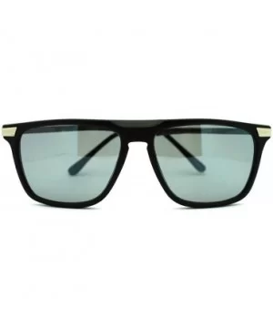 Flat Top Thin Square Frame Sunglasses Unisex Casual Fashion - Matte Black - C11864O6EZL $7.56 Square