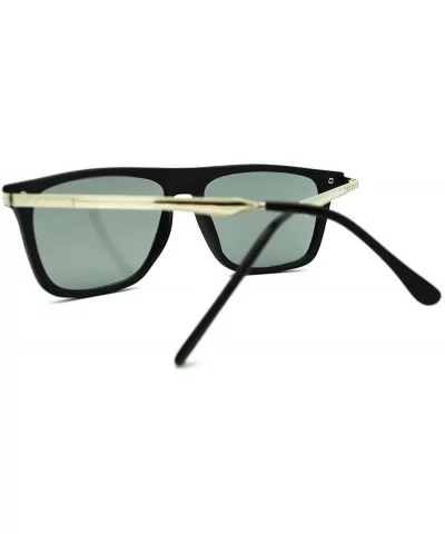 Flat Top Thin Square Frame Sunglasses Unisex Casual Fashion - Matte Black - C11864O6EZL $7.56 Square