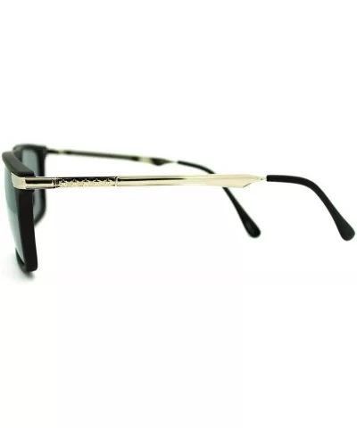 Flat Top Thin Square Frame Sunglasses Unisex Casual Fashion - Matte Black - C11864O6EZL $7.56 Square