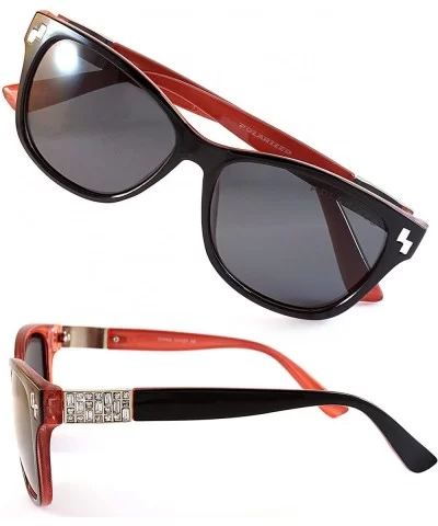 Women's Retro Polarized Cat-Eye Sunglasses - Designer Classic Style P005 - Black Pink/ Black Smoke - C11850EQ53D $11.94 Wayfarer