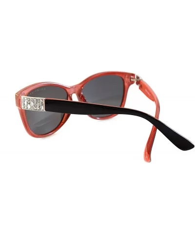 Women's Retro Polarized Cat-Eye Sunglasses - Designer Classic Style P005 - Black Pink/ Black Smoke - C11850EQ53D $11.94 Wayfarer