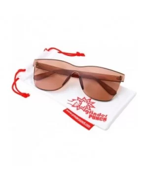 Tinted Colorful Lens Rimless Sunglasses - Transparent Square Horn Rimmed - Brown - CD18GGHYDO4 $7.30 Square