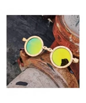 Classic Gothic Steampunk Sunglasses Round Metal Glasses Vintage UV400 Eyewear Shades - C6 Gold Mirror - CZ197Y7DU2I $32.49 Round