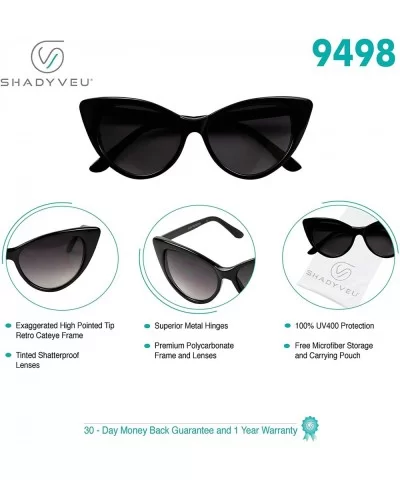 Women's Cat Eye Retro Sunglasses Cardi B Style Mod Frame Exaggerated High Pointed Tip Fashion Shades - CS18DNK54Q8 $5.43 Goggle