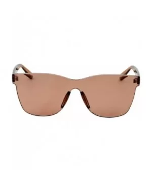 Tinted Colorful Lens Rimless Sunglasses - Transparent Square Horn Rimmed - Brown - CD18GGHYDO4 $7.30 Square