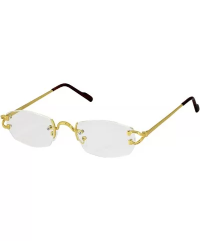 Men Women Classy Elegant Sophisticated Style Clear Lens EYE GLASSES Gold Rimless Frame - Gold - C518O6M8OH3 $11.00 Rimless