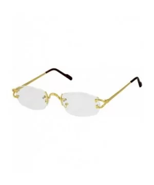 Men Women Classy Elegant Sophisticated Style Clear Lens EYE GLASSES Gold Rimless Frame - Gold - C518O6M8OH3 $11.00 Rimless