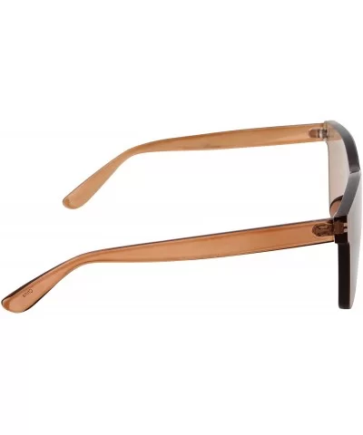 Tinted Colorful Lens Rimless Sunglasses - Transparent Square Horn Rimmed - Brown - CD18GGHYDO4 $7.30 Square