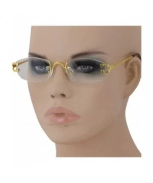 Men Women Classy Elegant Sophisticated Style Clear Lens EYE GLASSES Gold Rimless Frame - Gold - C518O6M8OH3 $11.00 Rimless