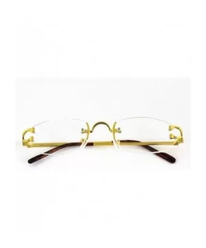 Men Women Classy Elegant Sophisticated Style Clear Lens EYE GLASSES Gold Rimless Frame - Gold - C518O6M8OH3 $11.00 Rimless