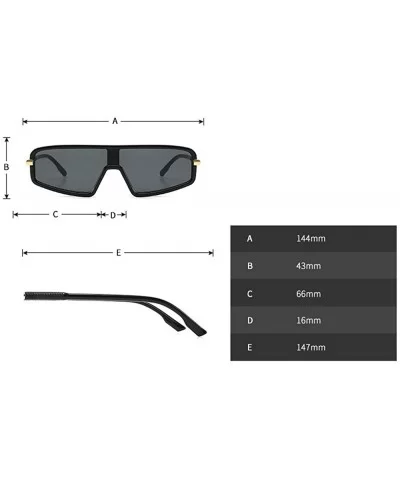 Fashion Lady Brand Designer Flat top sunglasses Vintage men One-piece glasses UV400 - Black Grey - C318S6794EO $10.79 Rectang...