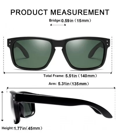 TAC Vintage Rectangular Polarized Sunglasses Driving For Men And Women - Green - C518MGIMEDU $5.80 Rectangular