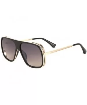 Double Plastic Metal Frame Thin Side Lens Shield Aviator Sunglasses - Brown Smoke - C419969N8Z2 $12.16 Aviator