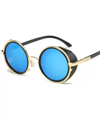 Steampunk Sunglasses Women Round Glasses Goggles Men Side Visor Circle Lens Vintage Retro Punk Oculos De Sol - CK197A3I3ZR $2...