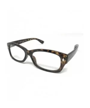 Nerd Glasses Classic Fashion Frame Clear Lens Square Round Rectangle - Tortoise Wide Rectangle- Clear - CX18ZE3EGUU $7.02 Ove...