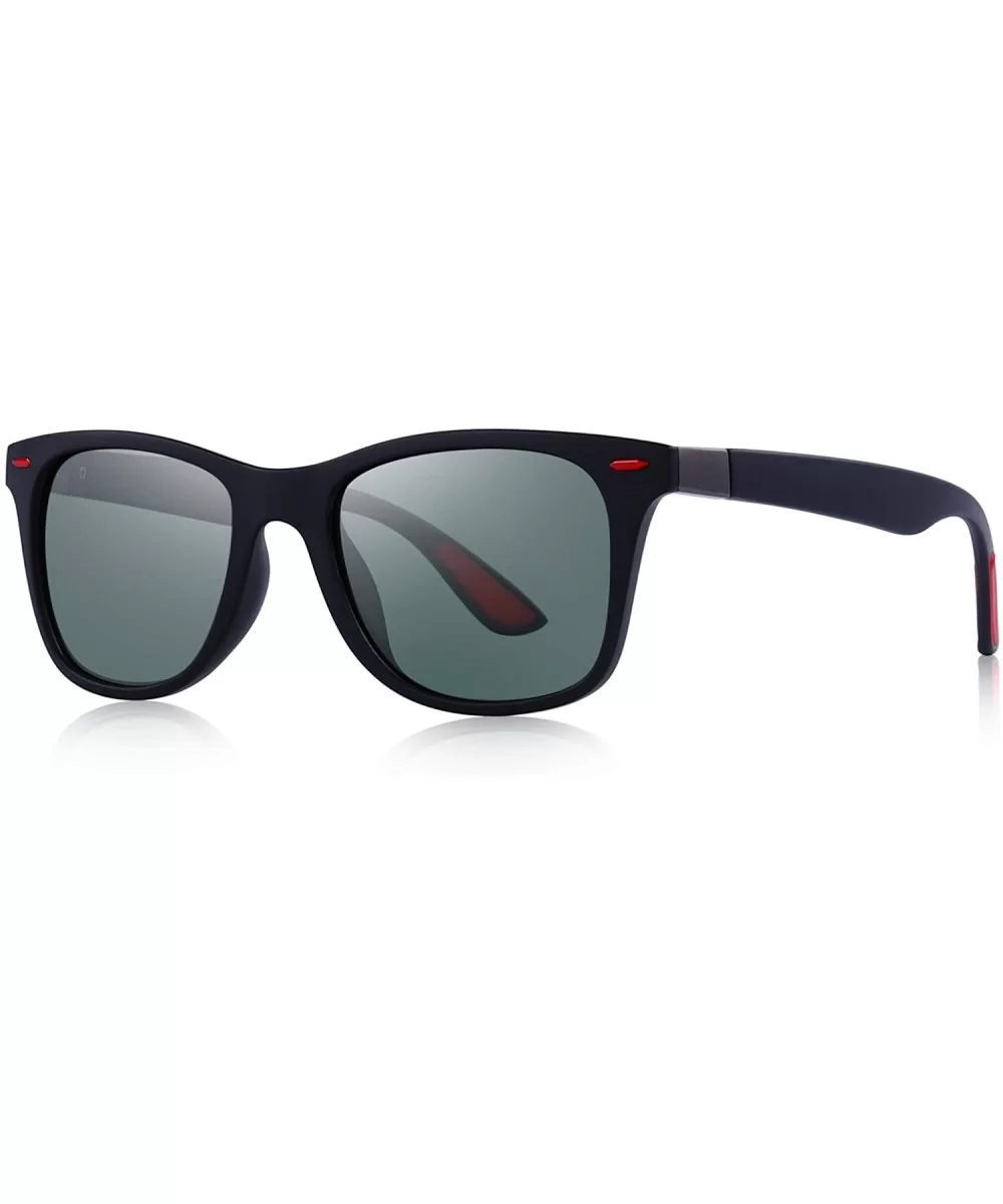 Ultra Lightweight Retro Rectangular Rivets Polarized Sunglasses-100% UV protection - G15 - CT18MH5IQM8 $13.71 Wayfarer