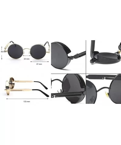 Steampunk Fashion Sunglasses NYC - Mirrored Silver & Silver Frame - C5129XCXPXV $19.50 Round