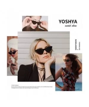 Retro Vintage Narrow Cat Eye Sunglasses for Women Clout Goggles Plastic Frame - CS18SU6YWWE $7.78 Oval